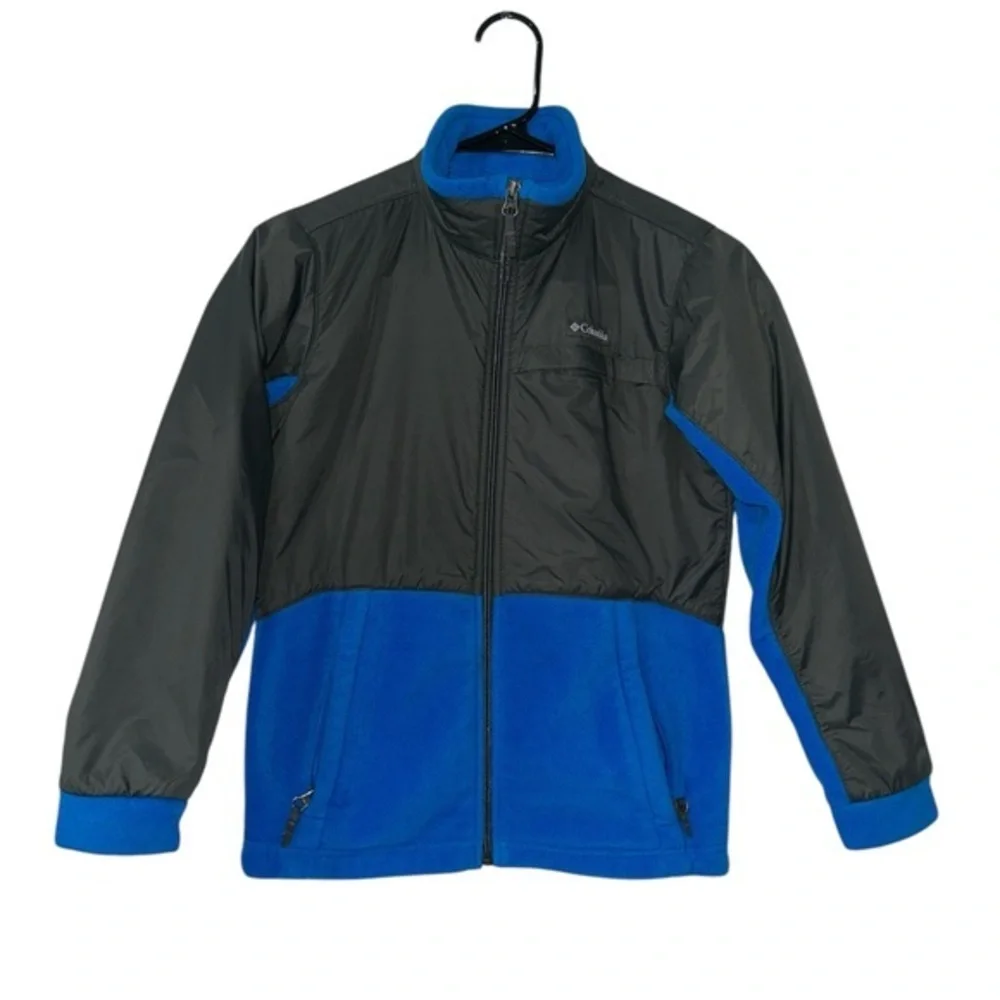 Columbia Steens Mountain Jacket Boys Youth Medium Bluer and Gray Fleece